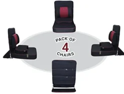Friends Of Meditation XL Meditation & Yoga Chair with Back Support, Black, Pack of 4