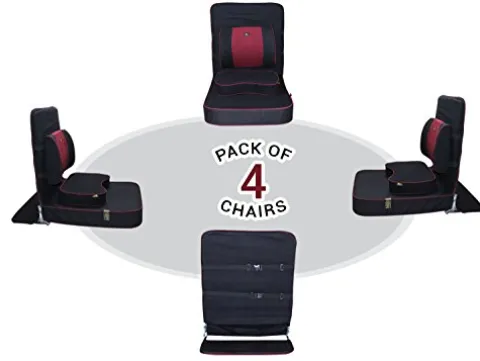 Friends Of Meditation XL Meditation & Yoga Chair with Back Support, Black, Pack of 4