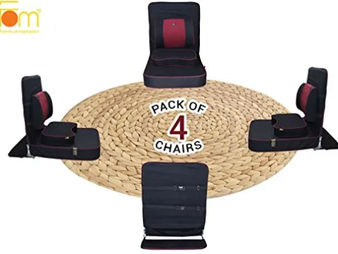 Friends Of Meditation XL Meditation & Yoga Chair with Back Support, Black, Pack of 4