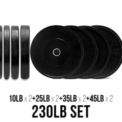 Fringe Sport 300lb Garage Gym Package with Bar & Bumper Plates Set