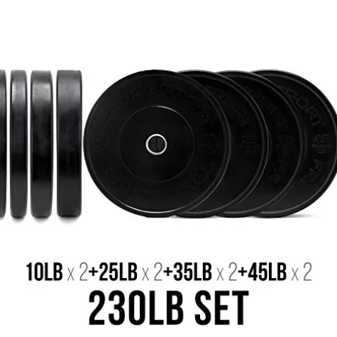 Fringe Sport 300lb Garage Gym Package with Bar & Bumper Plates Set