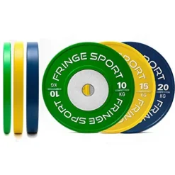 Fringe Sport Olympic Bumper Weight Plates – Kilogram Colored Competition Plates, 120 KG Set
