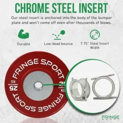 Fringe Sport Olympic Bumper Weight Plates – Kilogram Colored Competition Plates, 120 KG Set