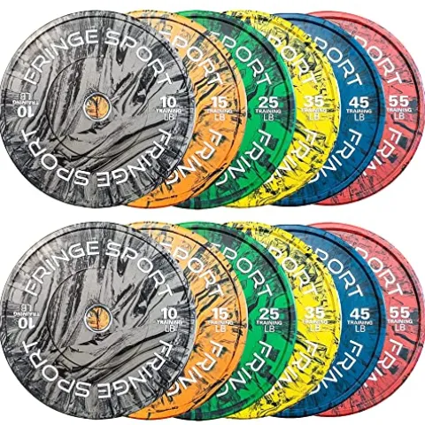 FringeSport Tie-Dye Tiger Stripe Bumper Plates Set 370 lbs