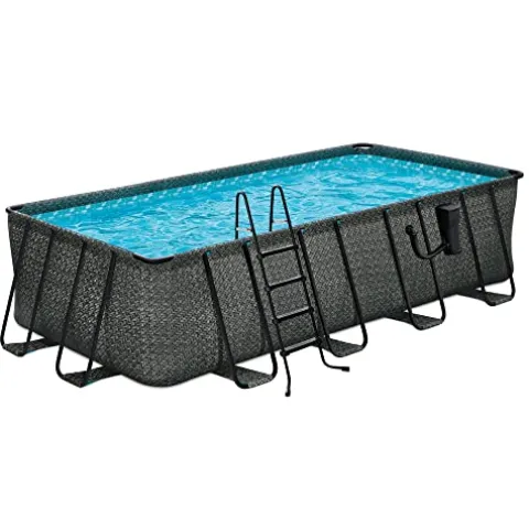 Funsicle Durable Rectangular Pool Cover for Oasis and Activity Pools Gray