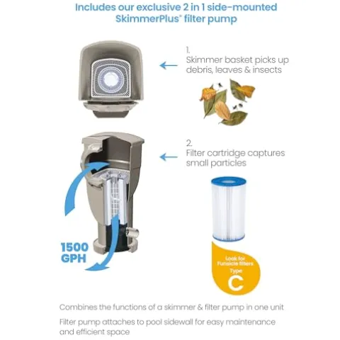 Funsicle Durable Rectangular Pool Cover for Oasis and Activity Pools Gray