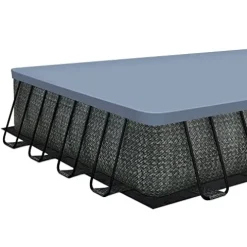 Funsicle Oasis Designer Above Ground Swimming Pool Set Dark Herringbone Gray