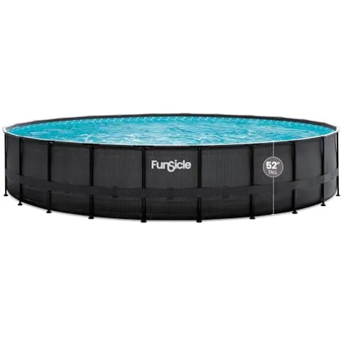 Funsicle Oasis Designer Above Ground Swimming Pool Chevron Rattan