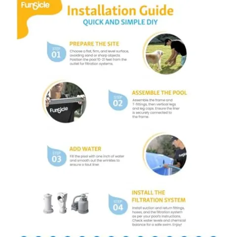 Funsicle Oasis Designer Rectangular Frame Pool Set Brown Basket