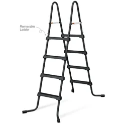 Funsicle Oasis Designer Rectangular Above Ground Pool with Accessories Dark Herringbone Gray