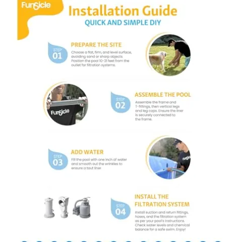 Funsicle Oasis Designer Rectangular Frame Above Ground Swimming Pool Dark Chevron Rattan