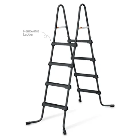 Funsicle Oasis Designer Rectangular Frame Above Ground Swimming Pool Dark Chevron Rattan