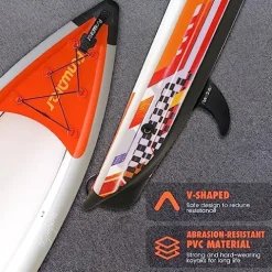 FunWater Inflatable Fishing Kayak 13’X33”X14” Portable Recreational Kayak Orange/White