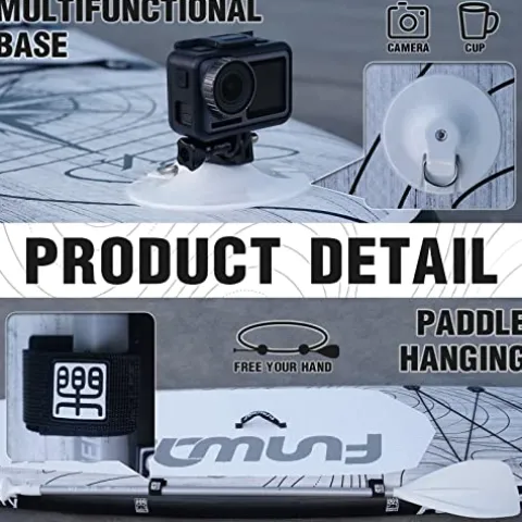 FunWater Inflatable 11’x33″x6″ Ultra-Light SUP Stand Up Paddle Board LIGHT GRAY