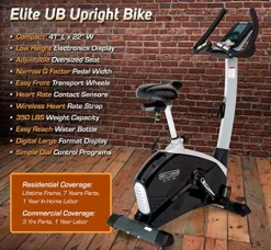3G Cardio Elite UB Upright Bike Gray/Silver