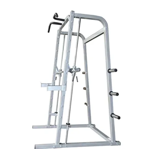 G FASHION STYLE Smith Machine with Linear Bearings and 7° Angle Barbell Silver Gray