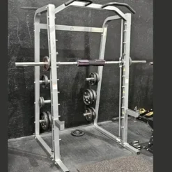 G FASHION STYLE Smith Machine with Linear Bearings and 7° Angle Barbell Silver Gray