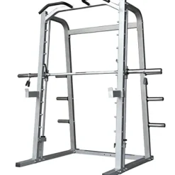 G FASHION STYLE Smith Machine with Linear Bearings and 7° Angle Barbell Silver Gray