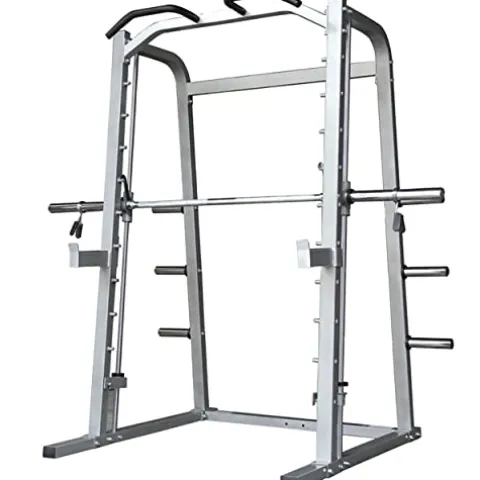 G FASHION STYLE Smith Machine with Linear Bearings and 7° Angle Barbell Silver Gray