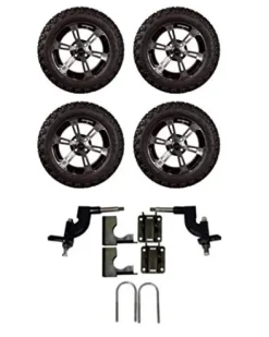 3G Lift Kit Combo with 14″ Colossus Wheels for EZGO RXV Golf Carts 2013.5+