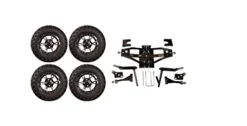 3G Lift Kit Combo with 12″ Flash Wheels for Club Car DS Golf Carts 1984-2003