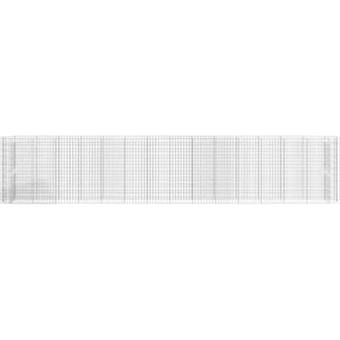 Gabion Raised Bed Galvanized Iron 212.6″x19.7″x39.4″ with Self-Watering Ceramic Pot for Indoor/Outdoor Plants White Black Other