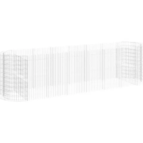 Gabion Raised Bed Galvanized Iron 157.5″x39.4″x39.4″ for Outdoor Plants White Black Other