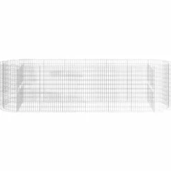 Gabion Raised Bed Galvanized Iron 157.5″x39.4″x39.4″ for Outdoor Plants White Black Other