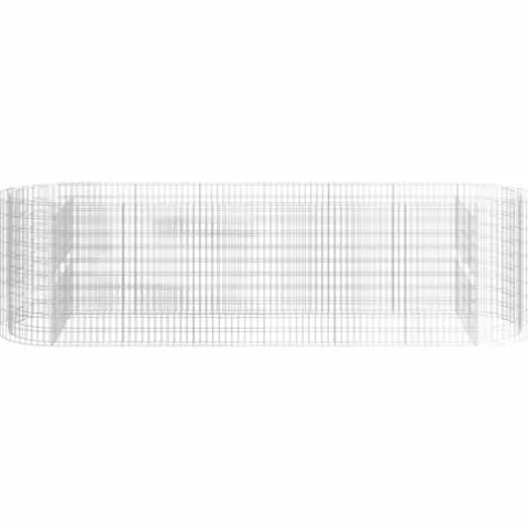 Gabion Raised Bed Galvanized Iron 157.5″x39.4″x39.4″ for Outdoor Plants White Black Other