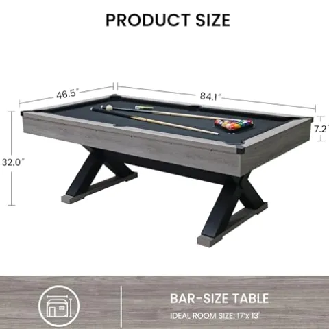 Gahowlen 7 ft Pool Table with Accessories Grey