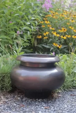 Garden Artisans ‘Arzu’ Brass Urn Planter 24 Inch Diameter Brass Bronze Finish