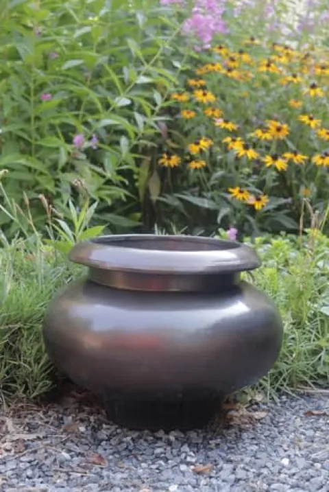 Garden Artisans ‘Arzu’ Brass Urn Planter 24 Inch Diameter Brass Bronze Finish