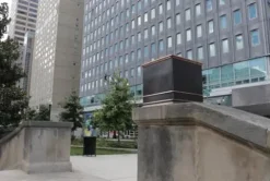 Garden Artisans Zarif Elegant 17 Inch Square Copper Planter Grey Finish With Copper Highlights