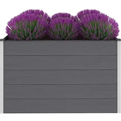 Garden Raised Bed WPC 59.1″x39.4″x35.8″ Gray Self-Watering Flower Pot – White, Black, and Other