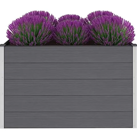 Garden Raised Bed WPC 59.1″x39.4″x35.8″ Gray Self-Watering Flower Pot – White, Black, and Other