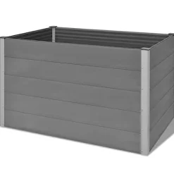 Garden Raised Bed WPC 59.1″x39.4″x35.8″ Gray Self-Watering Flower Pot – White, Black, and Other