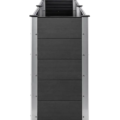 Garden Raised Bed WPC 78.7″x39.4″x35.8″ Gray & Self-Watering Ceramic Flower Pot White/Black/Other