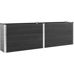 Garden Raised Bed WPC 78.7″x39.4″x35.8″ Gray & Self-Watering Ceramic Flower Pot White/Black/Other