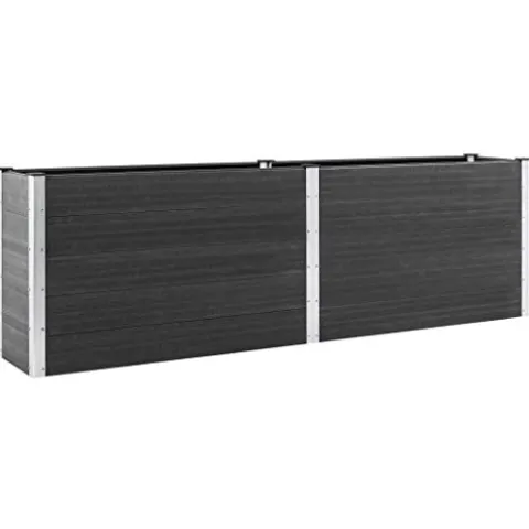 Garden Raised Bed WPC 78.7″x39.4″x35.8″ Gray & Self-Watering Ceramic Flower Pot White/Black/Other