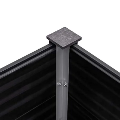 Garden Raised Bed WPC 78.7″x39.4″x35.8″ Gray & Self-Watering Ceramic Flower Pot White/Black/Other