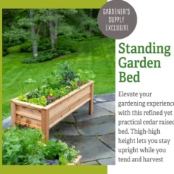 Gardener’s Supply Company Craftsbury Cedar Wood Elevated Raised Garden Bed 2ft x 6ft
