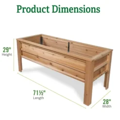 Gardener’s Supply Company Craftsbury Cedar Wood Elevated Raised Garden Bed 2ft x 6ft