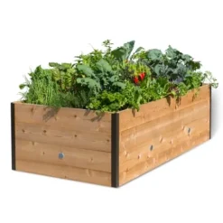 Gardener’s Supply Company Elevated Cedar Raised Garden Bed 4′ x 8′ Brown