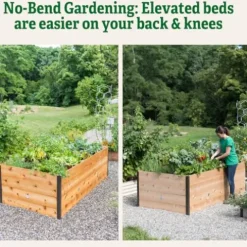 Gardener’s Supply Company Elevated Cedar Raised Garden Bed 4′ x 8′ Brown