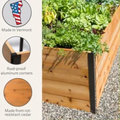 Gardener’s Supply Company Elevated Cedar Raised Garden Bed 4′ x 8′ Brown