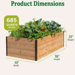 Gardener’s Supply Company Elevated Cedar Raised Garden Bed 4′ x 8′ Brown