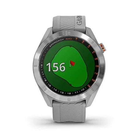 Garmin Approach S40 GPS Golf Smartwatch Stainless Steel with Powder Gray Band