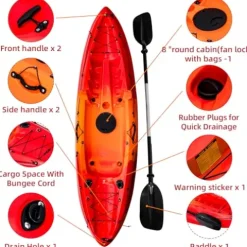 Garvee Fishing Kayaks 9.38FT Sit on Top Kayak for Adults with Paddle Sunset