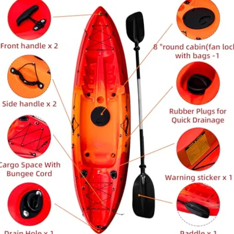 Garvee Fishing Kayaks 9.38FT Sit on Top Kayak for Adults with Paddle Sunset