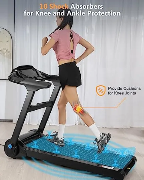 GARVEE Folding Treadmill 4.0 HP Black